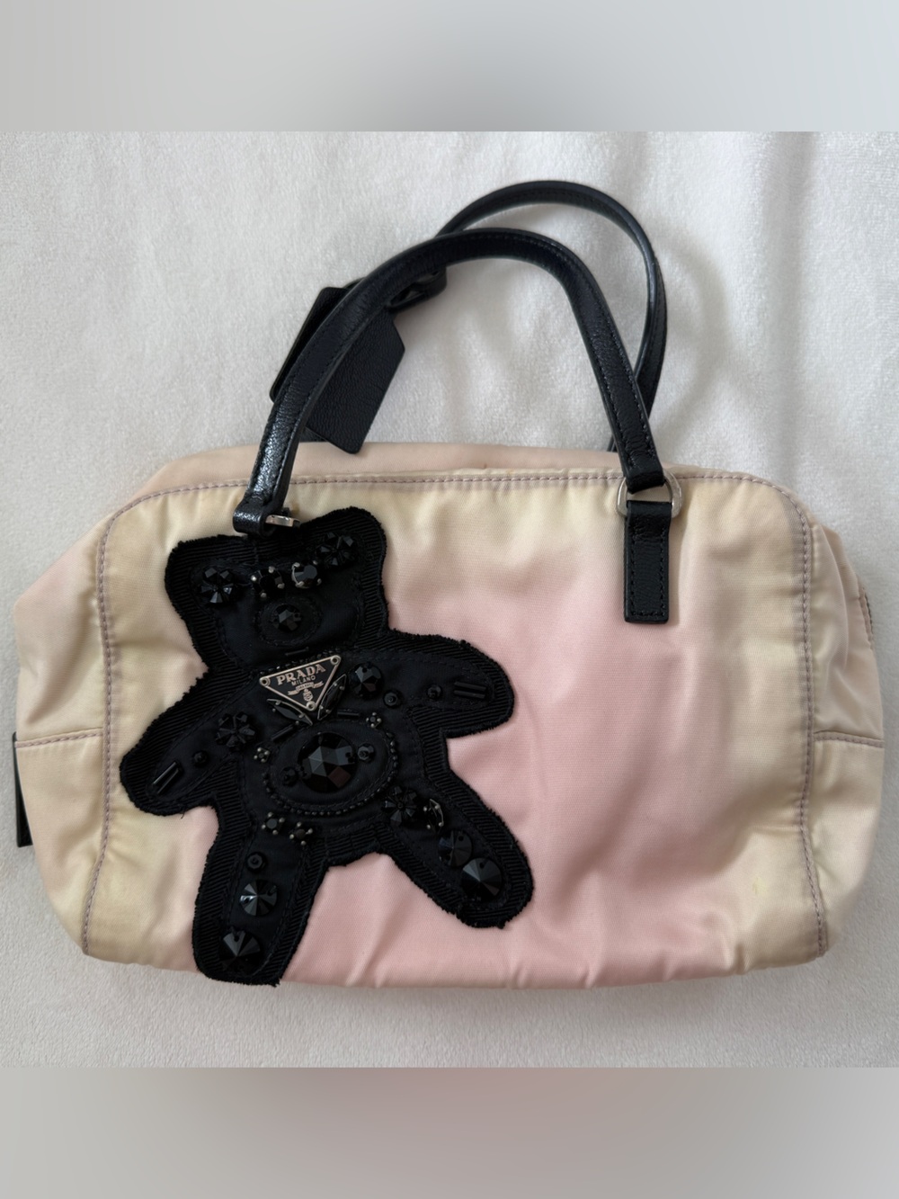 RARE Prada Tessuto Mini Bag with Bear Appliqué